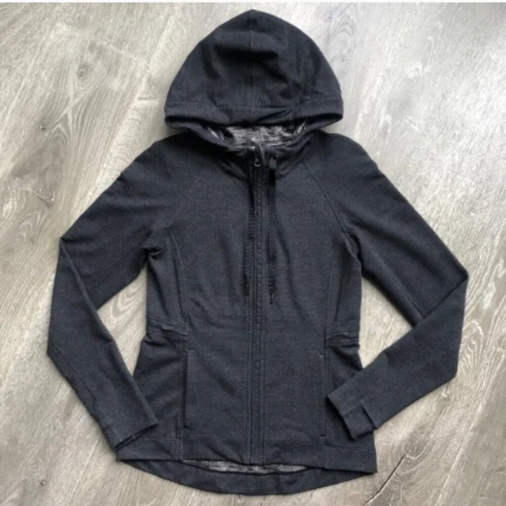 Lululemon - Take Ten Hoodie Zip-Up Jacket W4IDXS | Size 2 | Washed Black Gray
